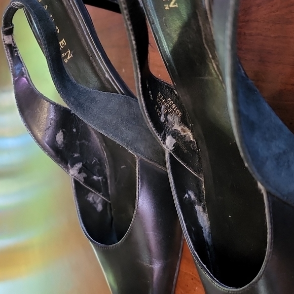 RALPH LAUREN leather and suede kitten heels - Picture 12 of 14